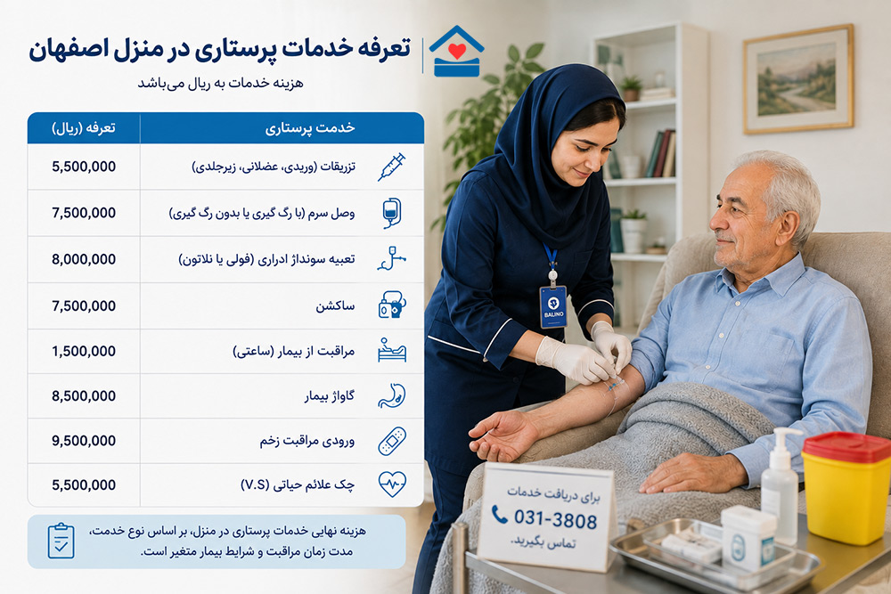 تعرفه خدمات پرستاری در منزل اصفهان